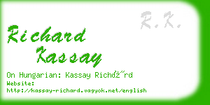 richard kassay business card